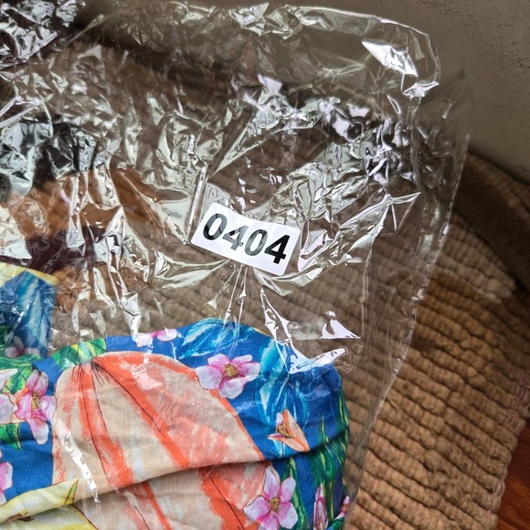 Anthropologie Farm Rio Sz Medium Star Fruits Puff‎ Sleeve Midi Dress Tropical - Picture 13 of 13